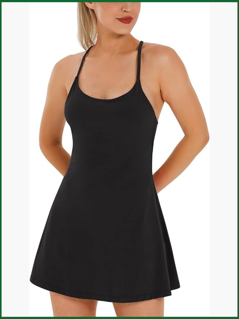 Tennis Dress, Athletic Dress with Built-in Bra & Shorts Pockets